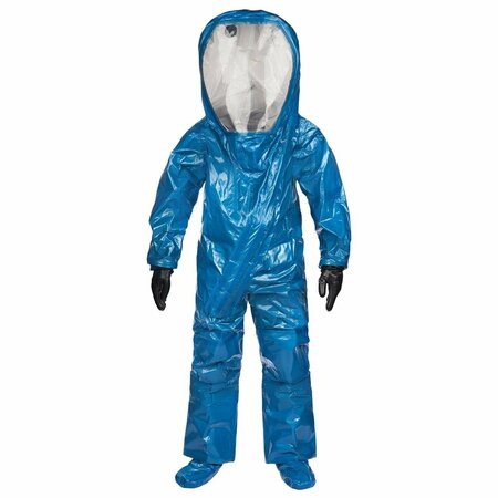 LAKELAND Suit, INT640B, Interceptor, Chemical, 5X-Large, Blue INT640B-5XL